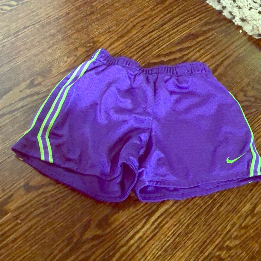 Purple and Green Juniors Nike Shorts